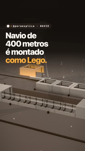 Navio de 400 metros é montado como Lego.